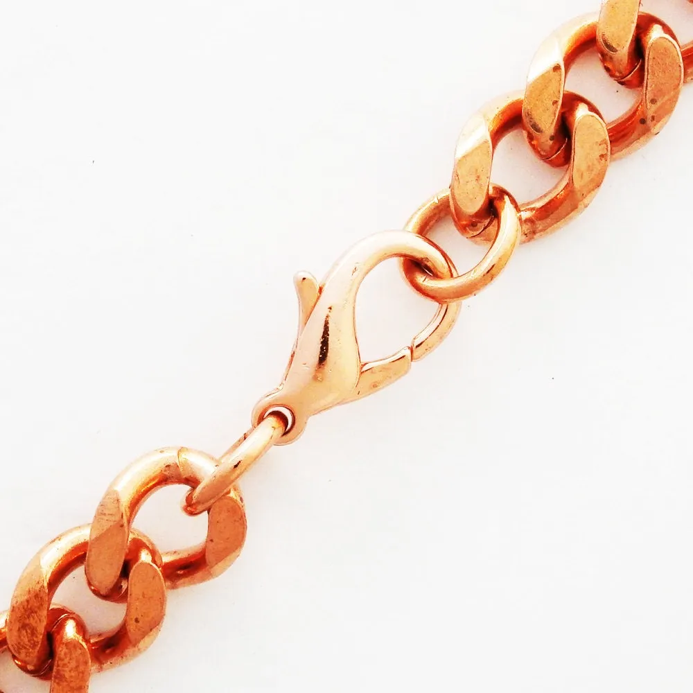 Custom Necklace Chain Cuban Curb Chain Necklace NC76M Heavy 10mm Copper Curb Chain Necklace Custom Size Chain