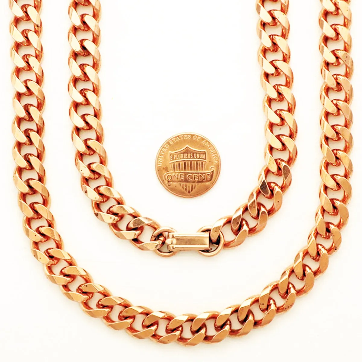 Custom Necklace Chain Cuban Curb Chain Necklace NC76M Heavy 10mm Copper Curb Chain Necklace Custom Size Chain