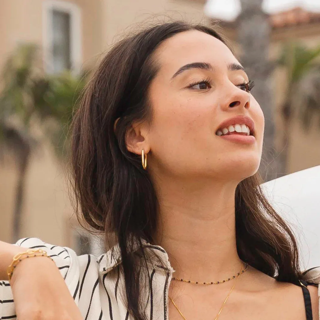 Deco Hoops Earrings Gold~ Salty Pendants by Salty Cali