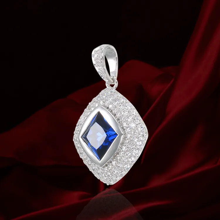 Deco Inspired Sapphire Pendant
