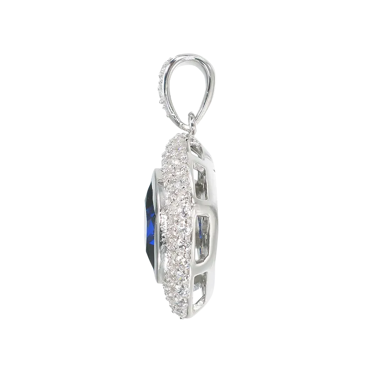 Deco Inspired Sapphire Pendant