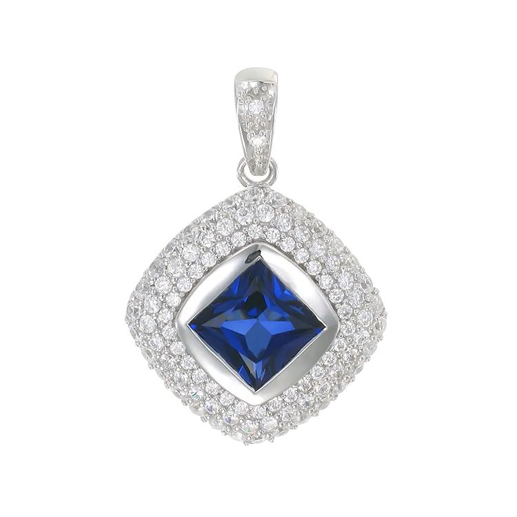 Deco Inspired Sapphire Pendant