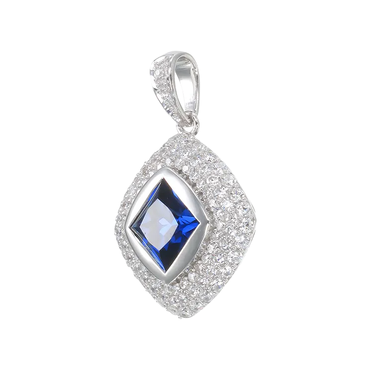 Deco Inspired Sapphire Pendant