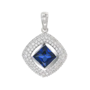 Deco Inspired Sapphire Pendant