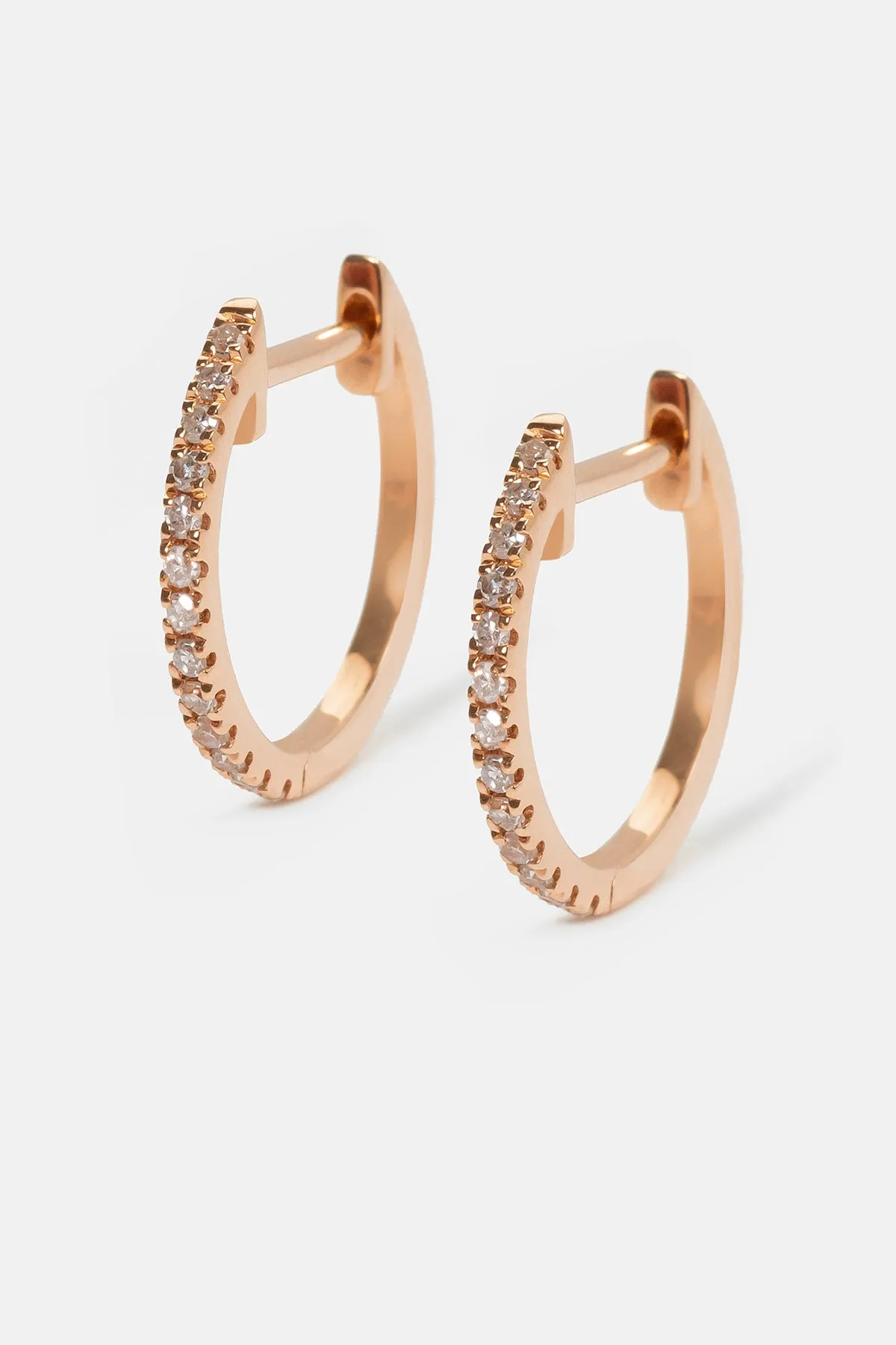 Dinner Huggies Earring | 12mm Rose Gold