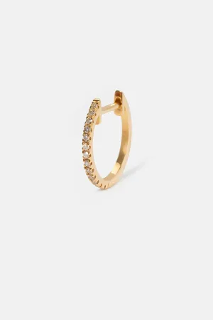 Dinner Huggies Earring | 12mm Yellow Gold