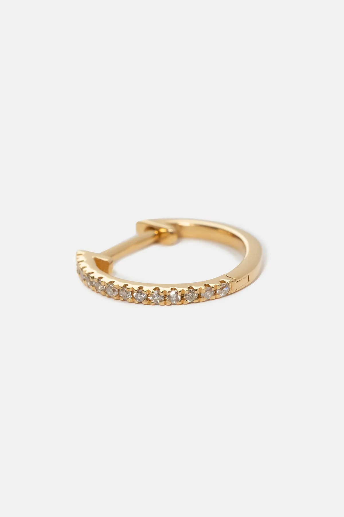 Dinner Huggies Earring | 12mm Yellow Gold