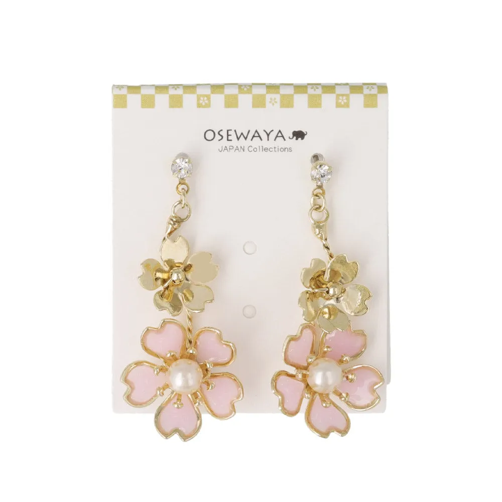 Double Sakura Drop Earrings