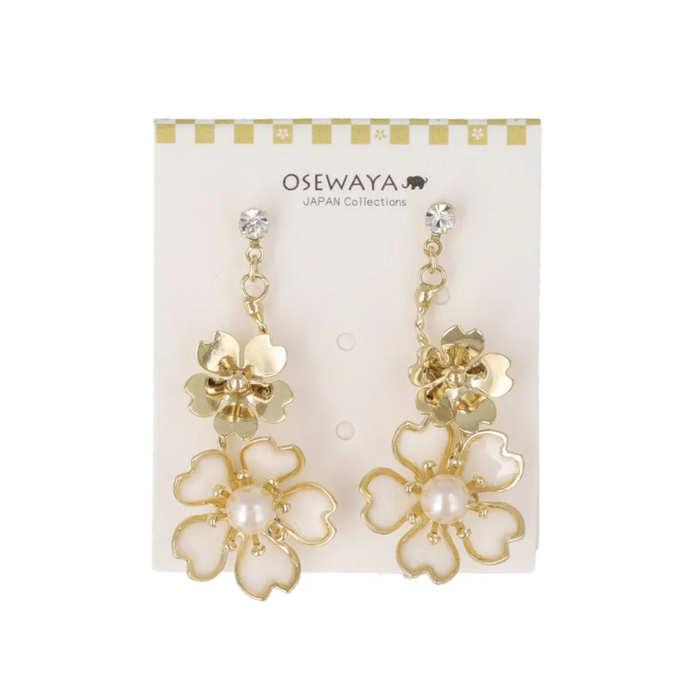 Double Sakura Drop Earrings