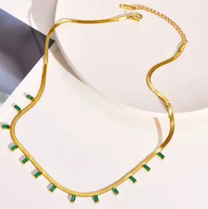Emerald Green Cz Necklace