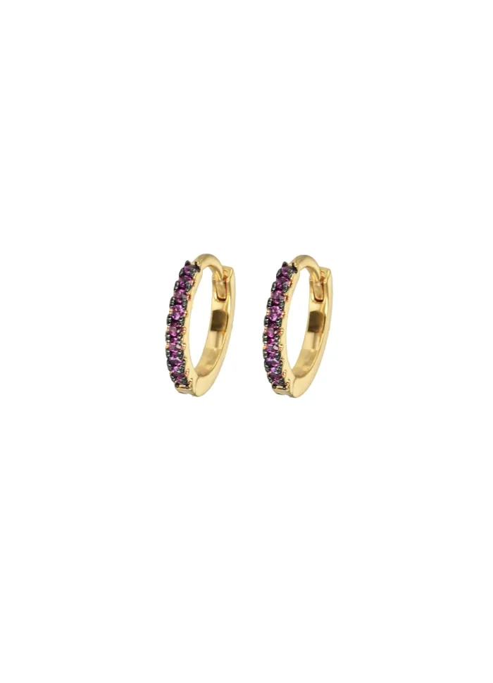Emilia by Bon Dep - Small Hoops Ink - Cerise