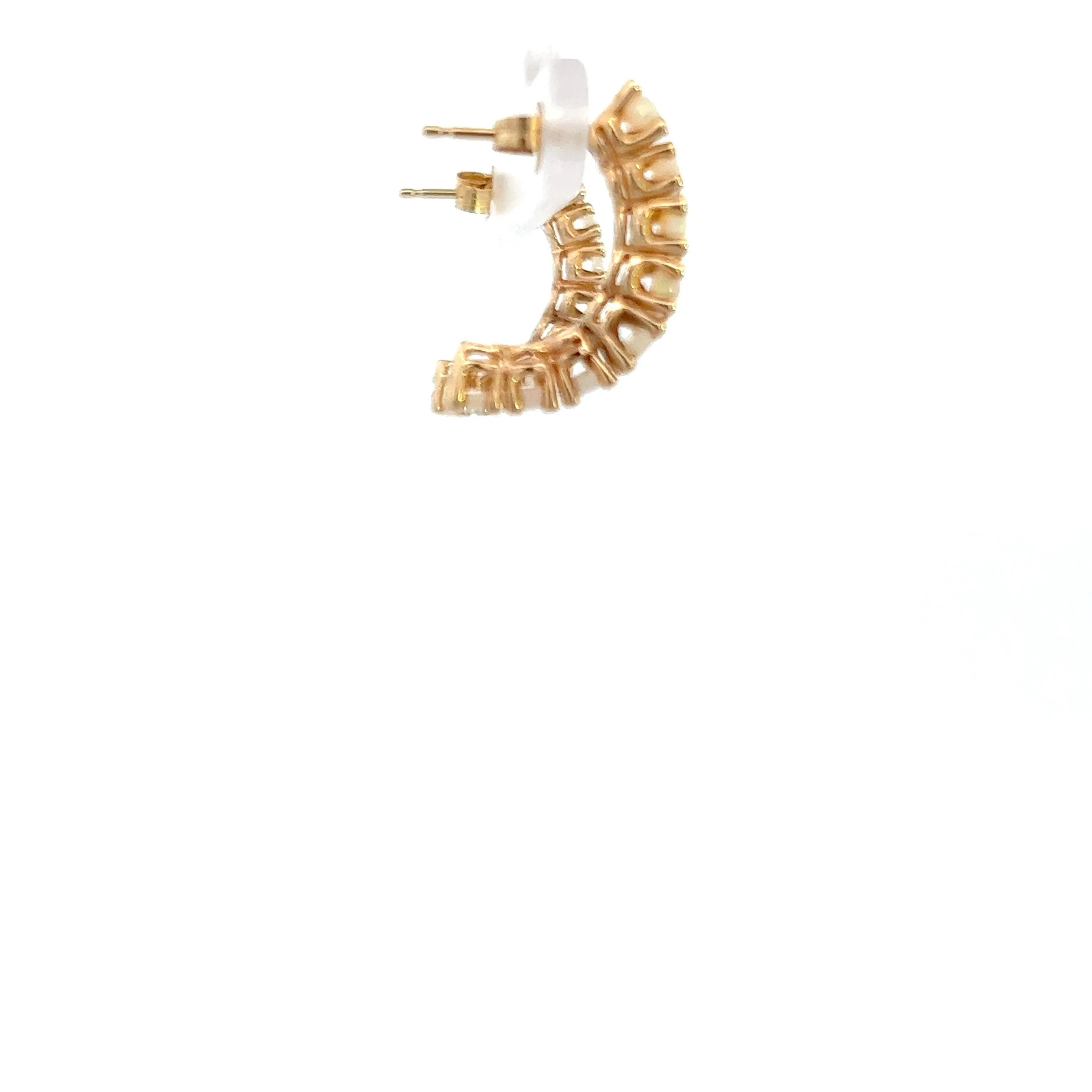 Estate 14KT Yellow Gold And White Opal Earring