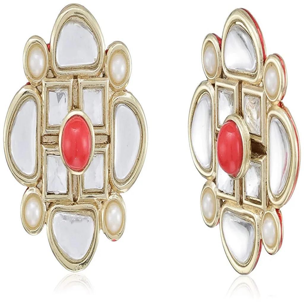 Estele Traditional Chokar Jewelry with Pearls Combination Necklace Set for Women and Girls