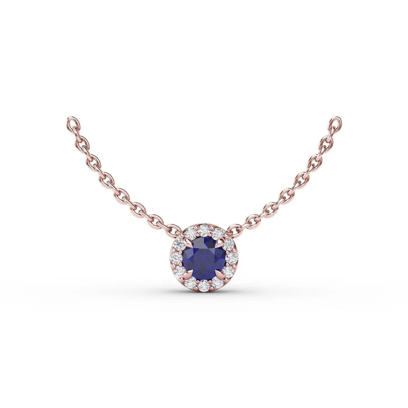 Fana Classic Sapphire and Diamond Pendant Necklace