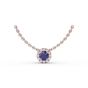 Fana Classic Sapphire and Diamond Pendant Necklace