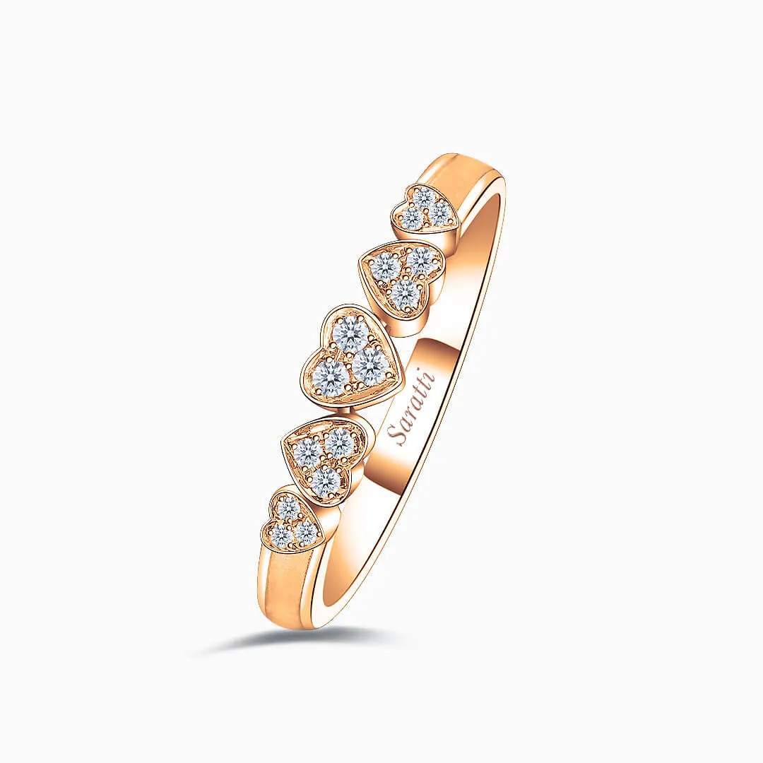 Five Heart Diamond Eternity Wedding Bands