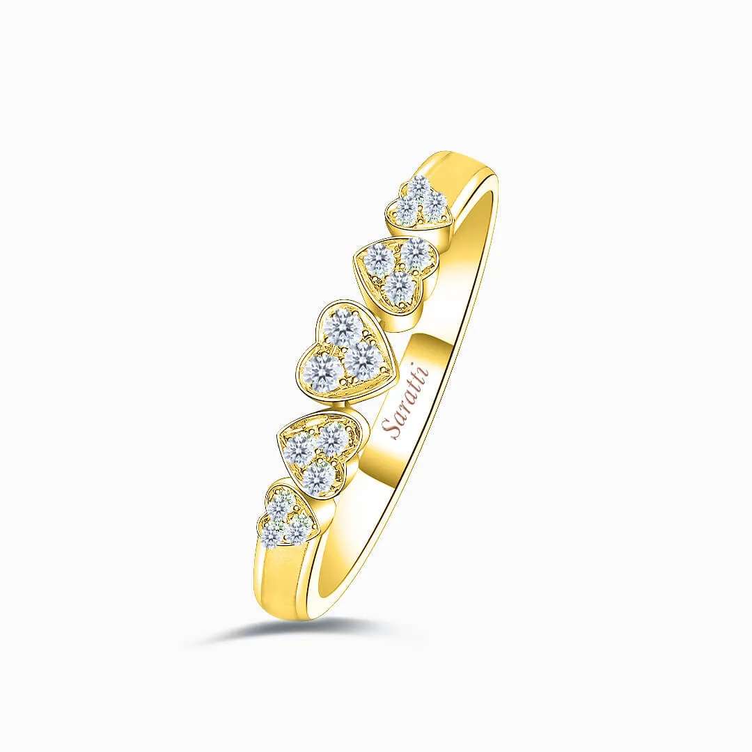 Five Heart Diamond Eternity Wedding Bands