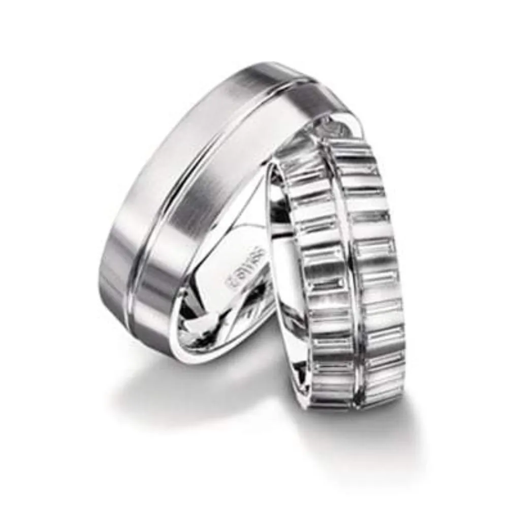 Furrer Jacot 18ct white gold baguette TWVS 0.78ct diamond ring