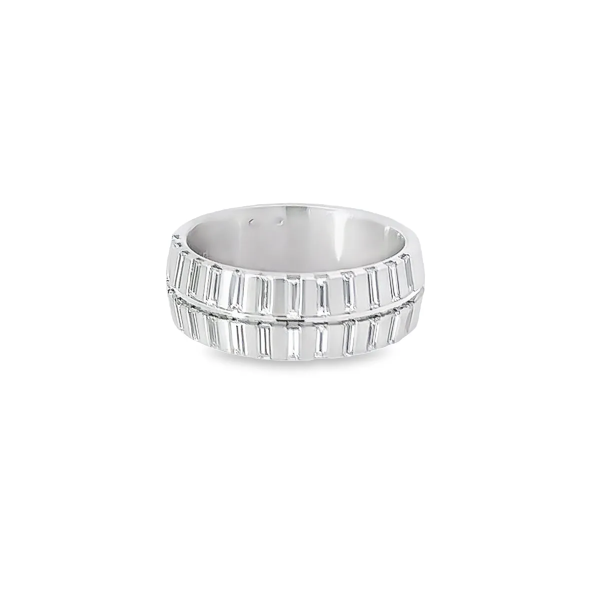 Furrer Jacot 18ct white gold baguette TWVS 0.78ct diamond ring