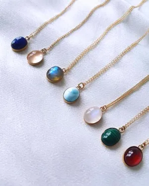 Gemstone Oval Necklace