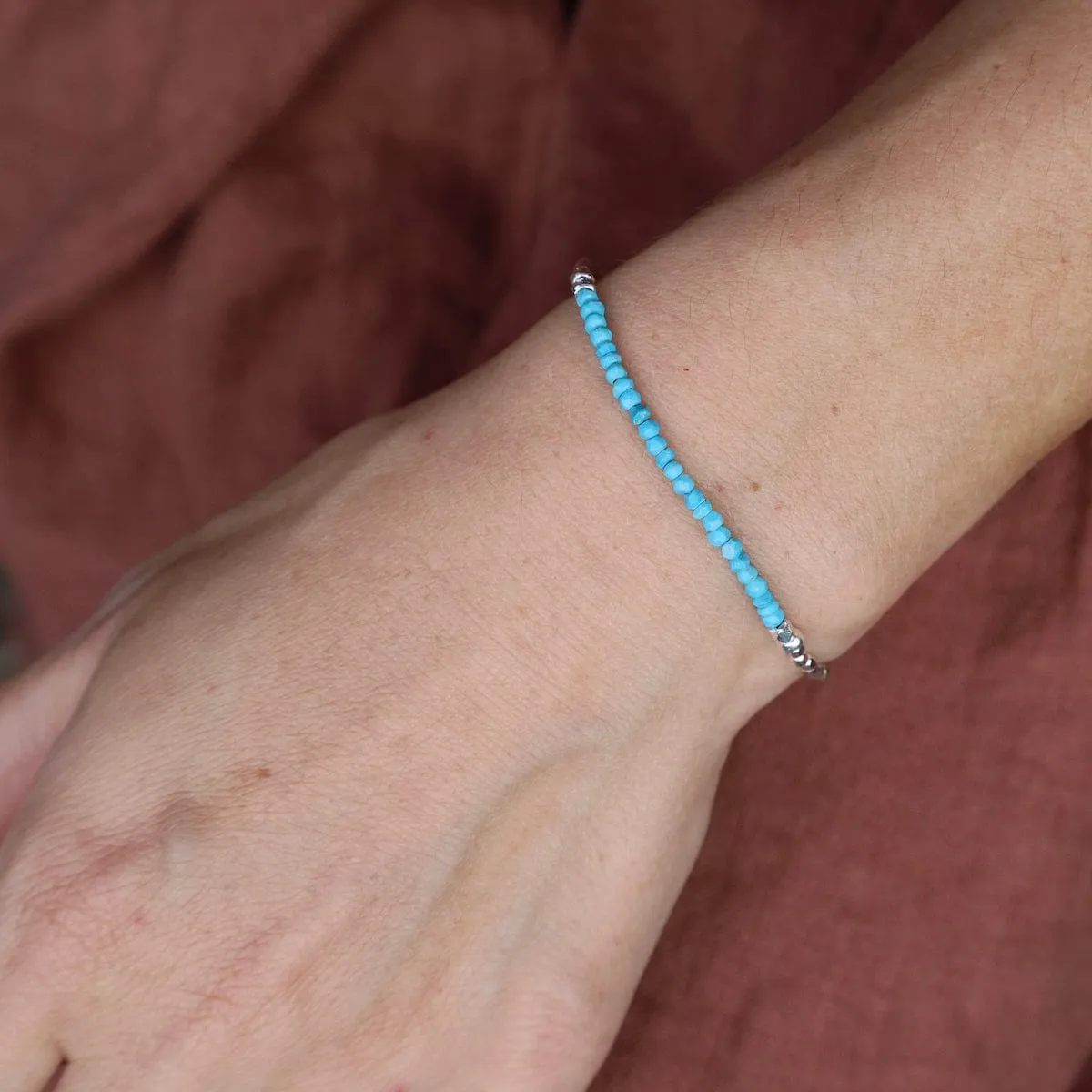 Gemstone Rondelle Bracelet in Turquoise