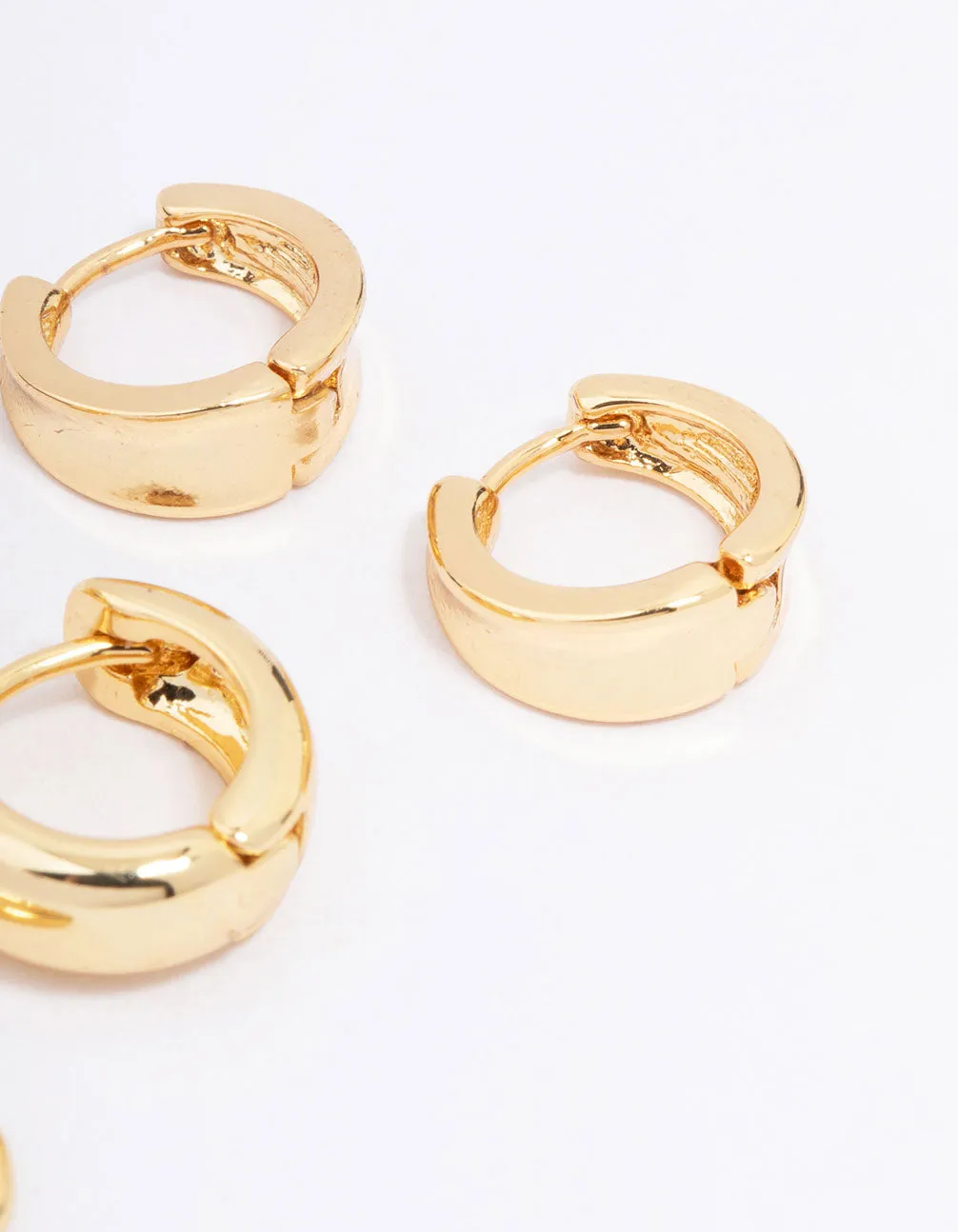 Gold Plated Basic Huggie Hoop Earring 6-Pack