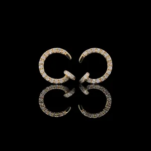 Golden Crescent Crawler Hoop Diamond Earrings 18kt