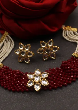 GRACEFUL KUNDAN CHOKER NECKLACE