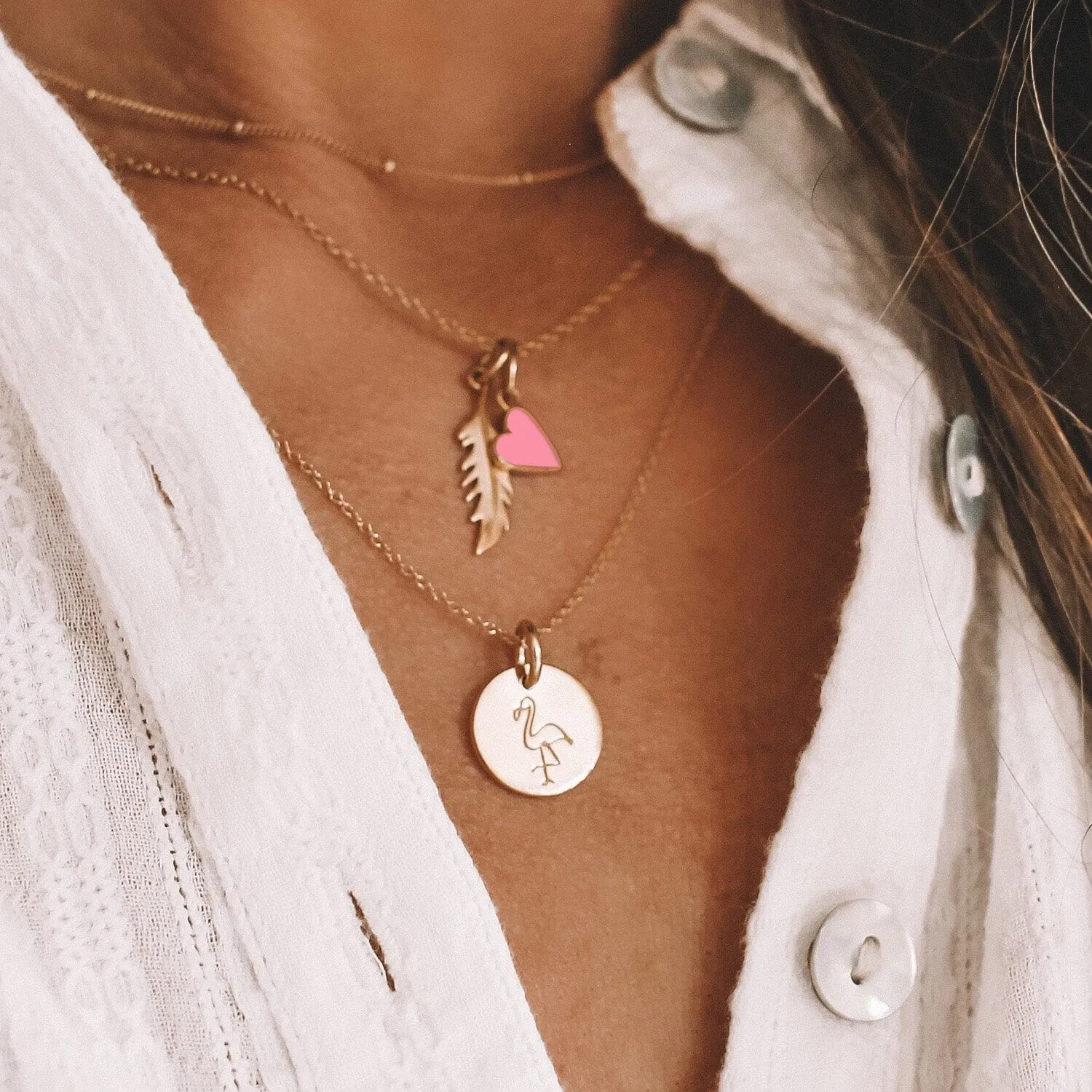 'GYPB' Flamingo Circle Necklace by Lindsey Gurk
