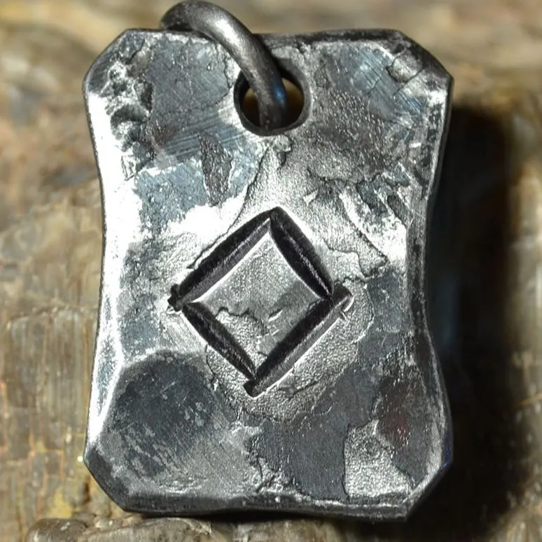 Hand Forged Steel Rune Pendants
