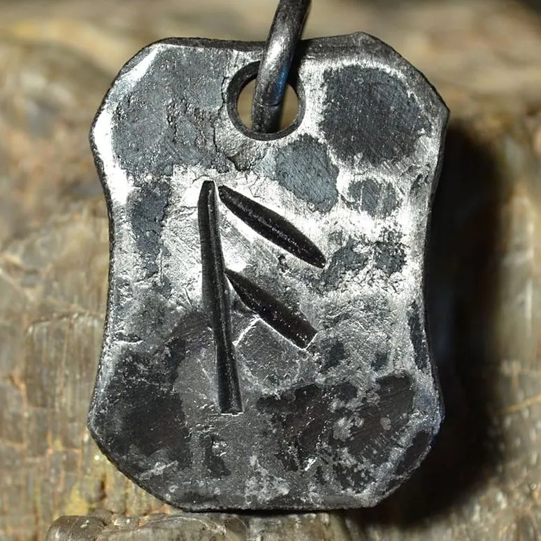 Hand Forged Steel Rune Pendants