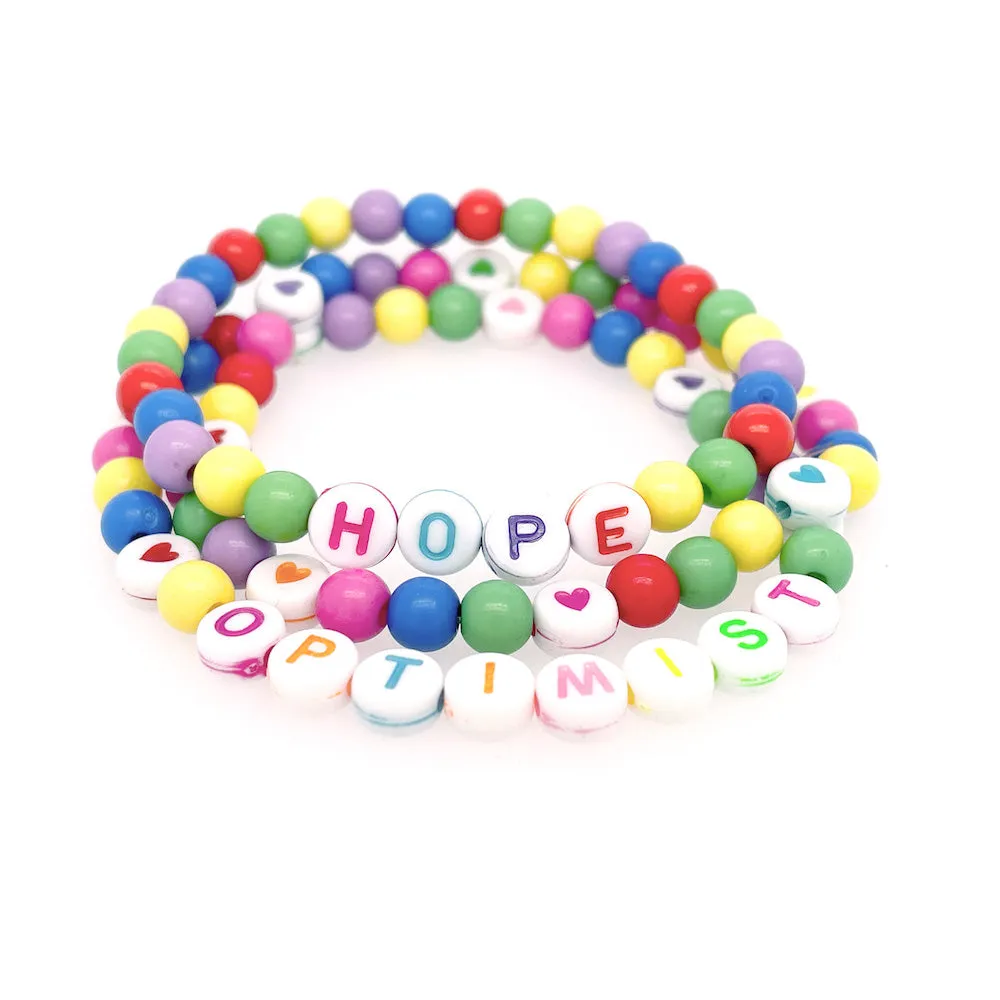 Hope Multicolor Letter and Heart DIY Bead Jar