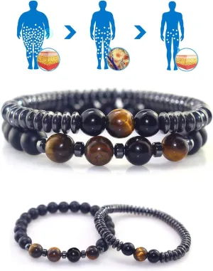 Humanic Maxhematie Beaded Bracelets, Natural Stone Beads Layered Lymphatic Health Energy Healing Bracelets Adjustable Length For Women Men Jewelry Gifts