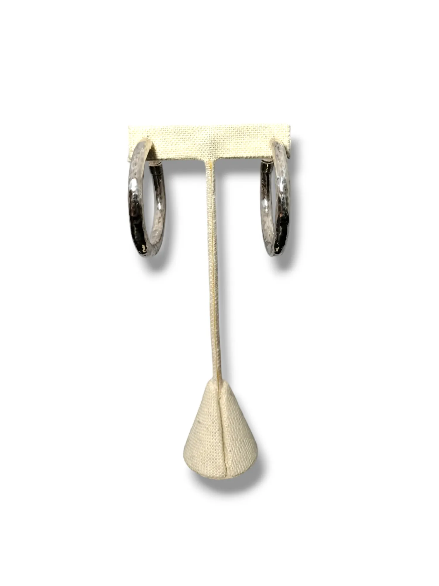 Ippolita sterling Silver Hammered Hoops - Made in Italy