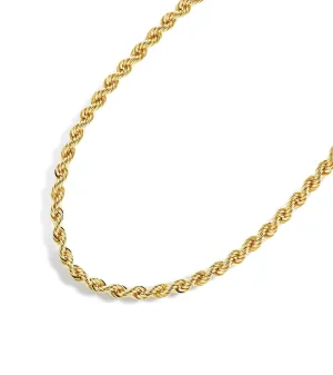 Jewelry Atelier Gold Chain Necklace Collection - 14K Solid Yellow Gold Filled Rope Chain Necklaces for Women and Men with Different Sizes (2.1mm, 2.7mm, or 3.8mm)