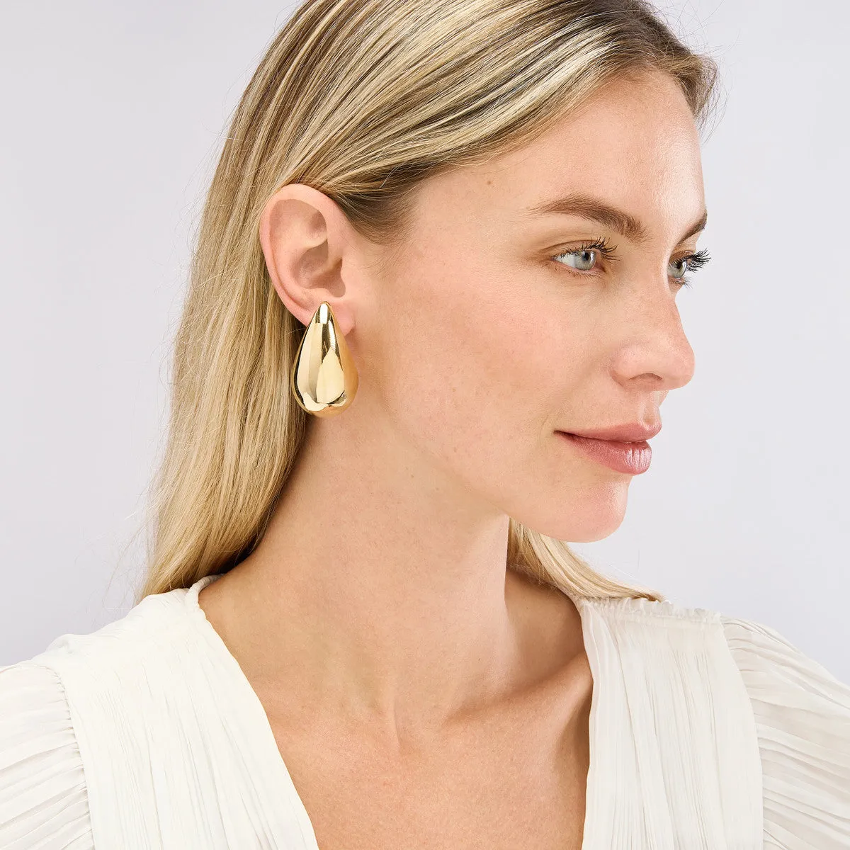 Jumbo Puff Teardrop Dome Earrings
