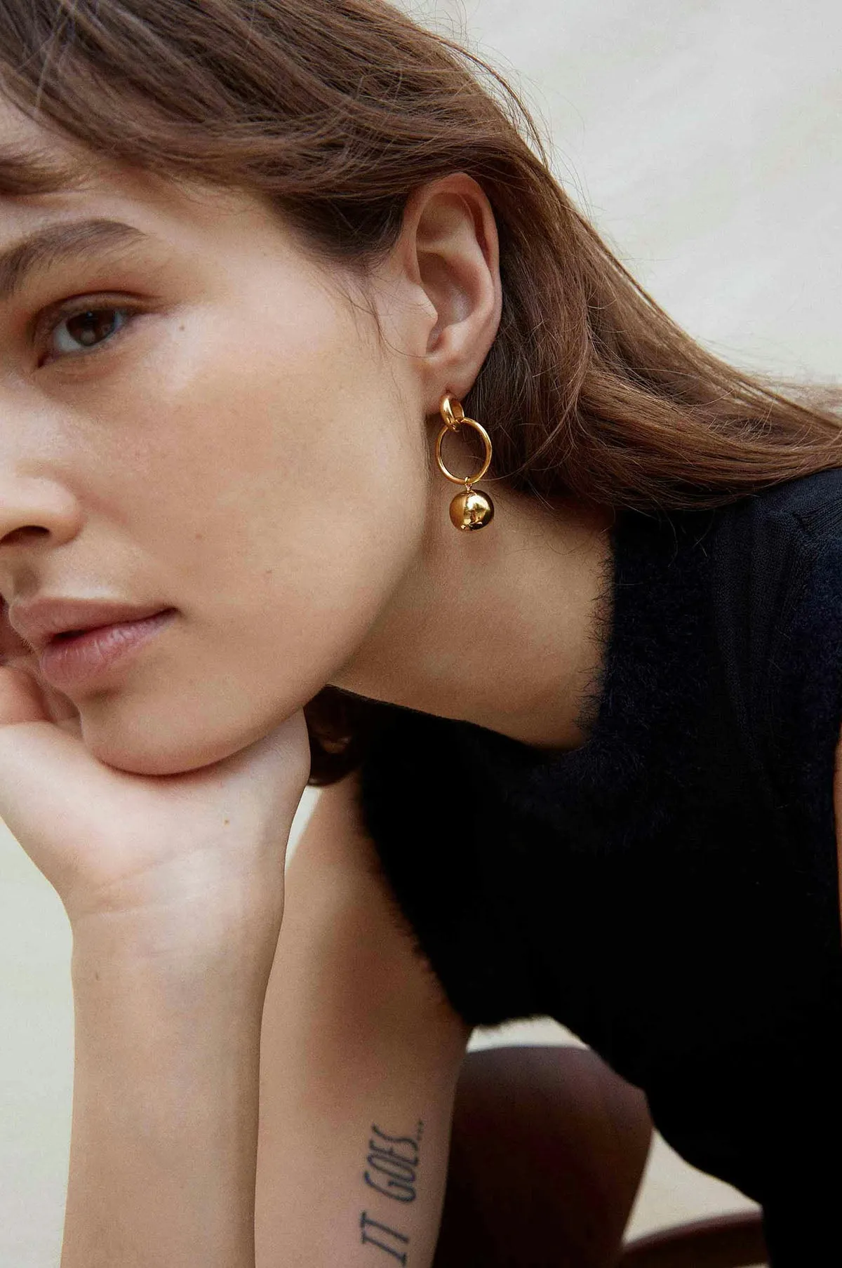 Layla Gold Solid Double Hoop Earrings