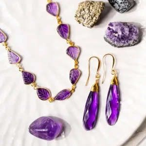 Majestic Amethyst Earrings - Drops