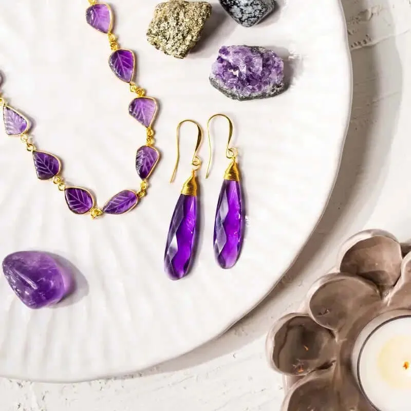Majestic Amethyst Earrings - Drops