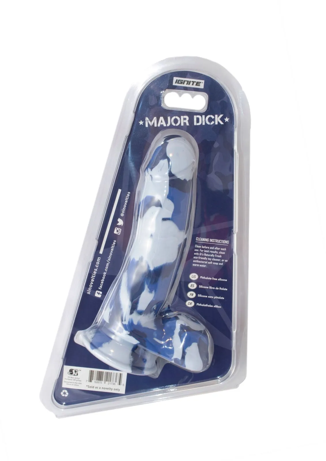 Major Dick - CammandoBlue Camo Dong 7.25 "