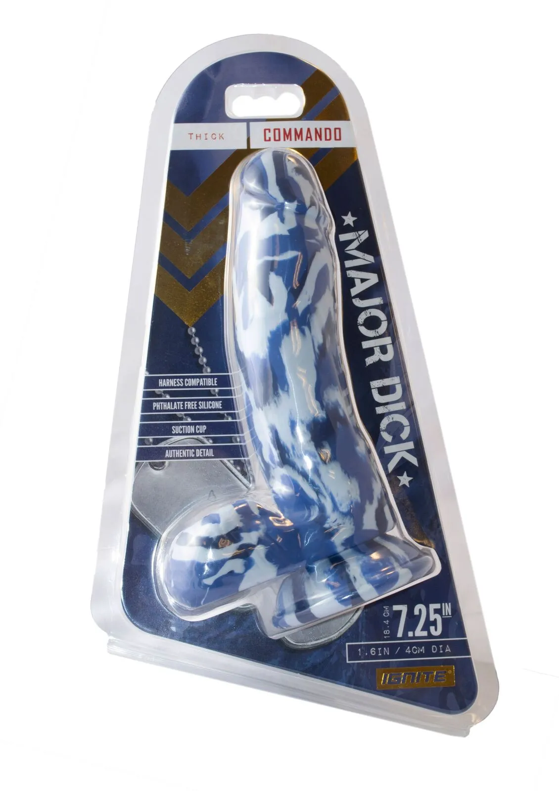 Major Dick - CammandoBlue Camo Dong 7.25 "