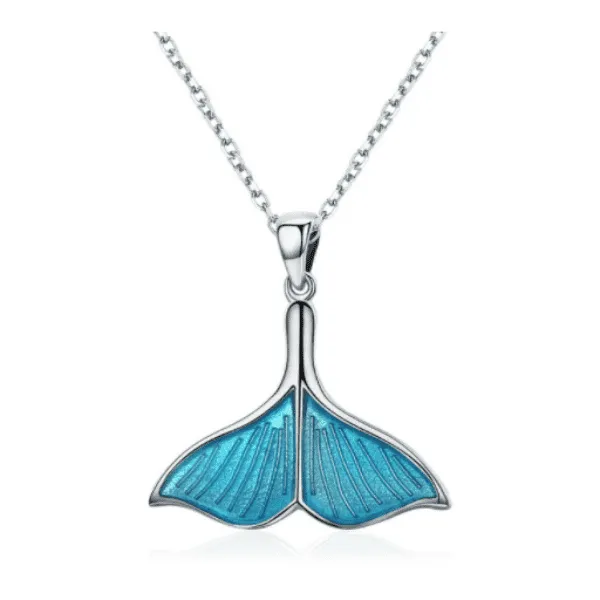 Mermaid's Tail Enamel & Sterling Silver Necklace