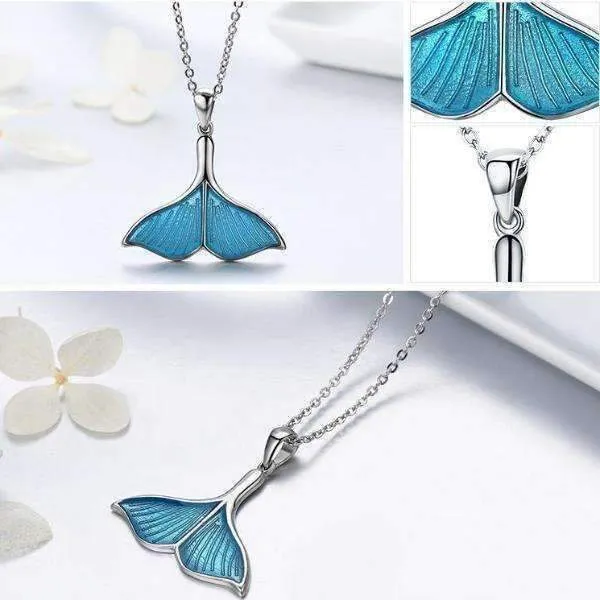 Mermaid's Tail Enamel & Sterling Silver Necklace