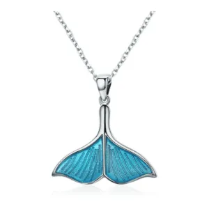 Mermaid's Tail Enamel & Sterling Silver Necklace