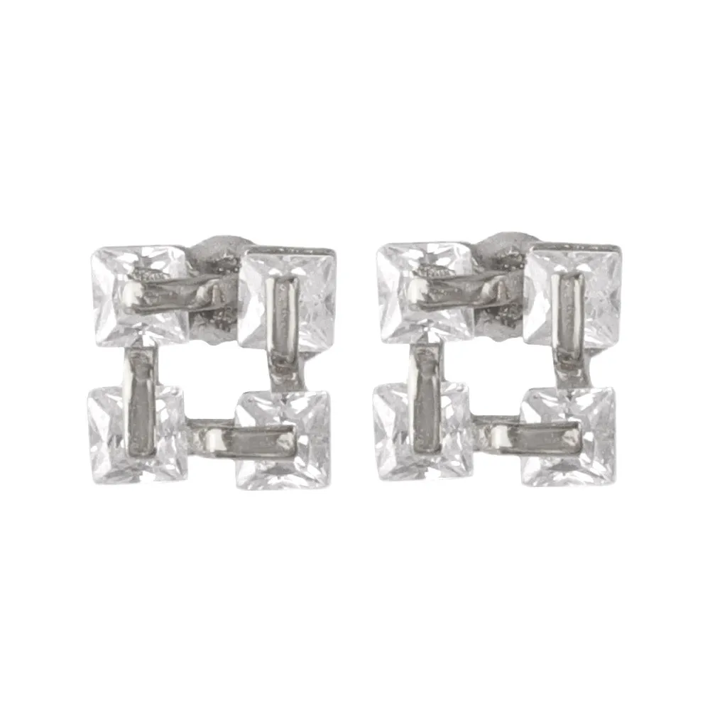 Mini Open Square Plastic Earrings