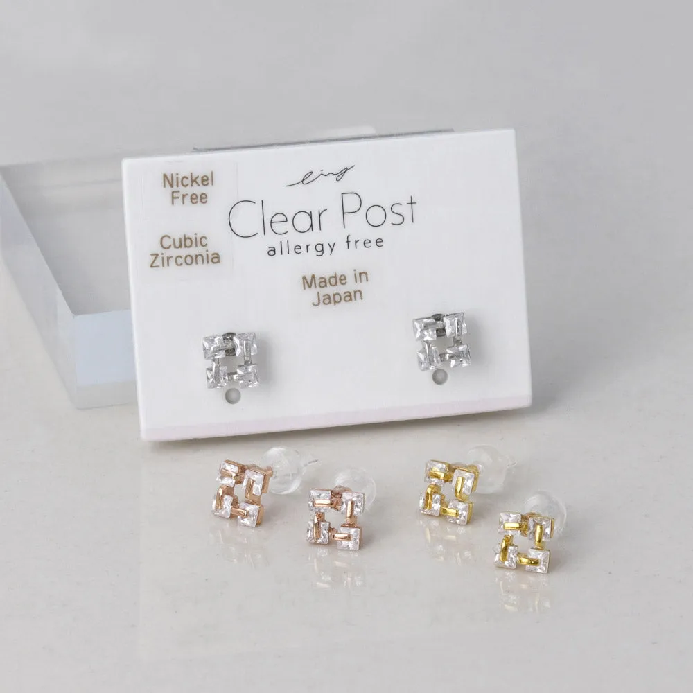 Mini Open Square Plastic Earrings