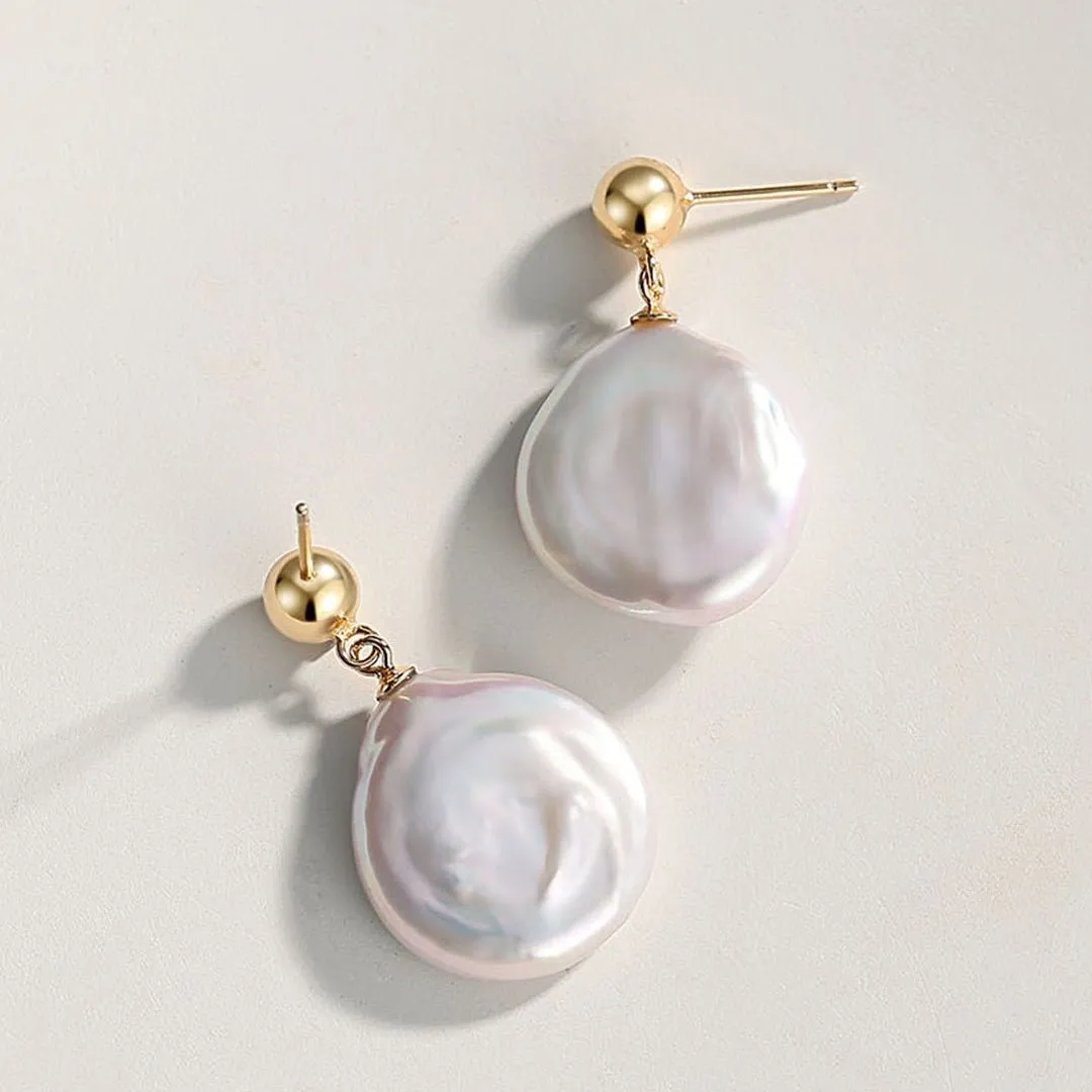 Minimalist Baroque Pearl Earrings
