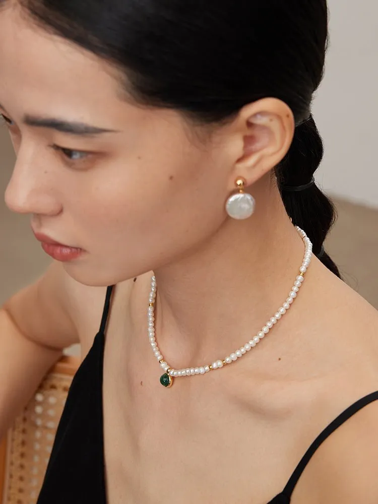 Minimalist Baroque Pearl Earrings