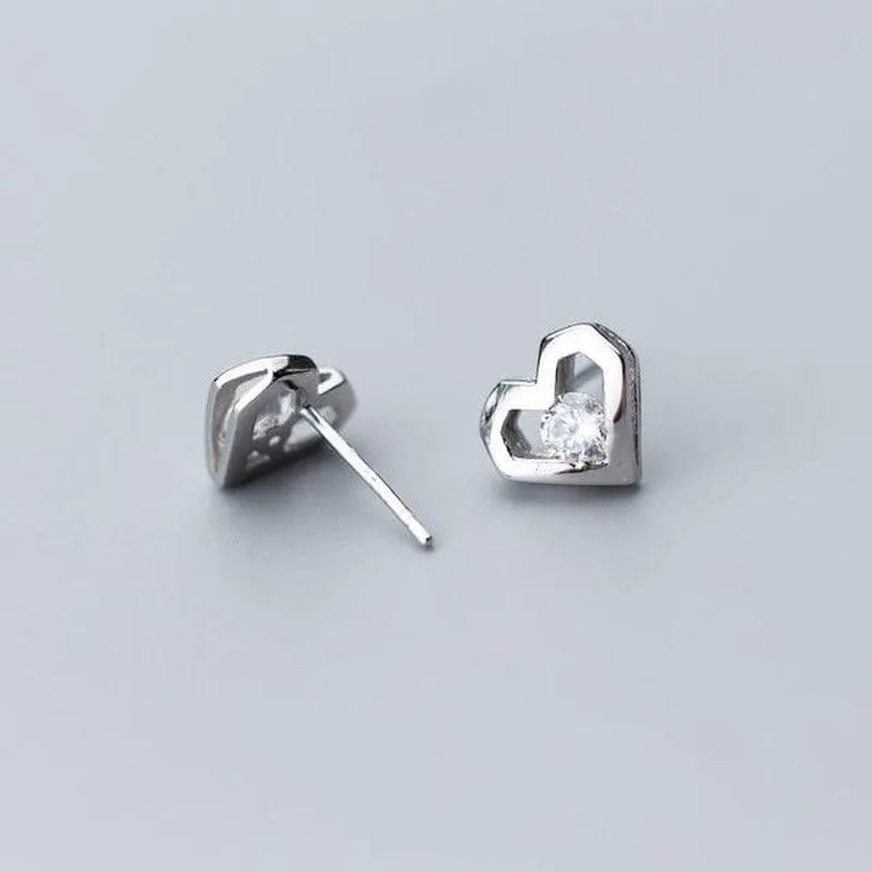 Modern Hearts Minimal Studs