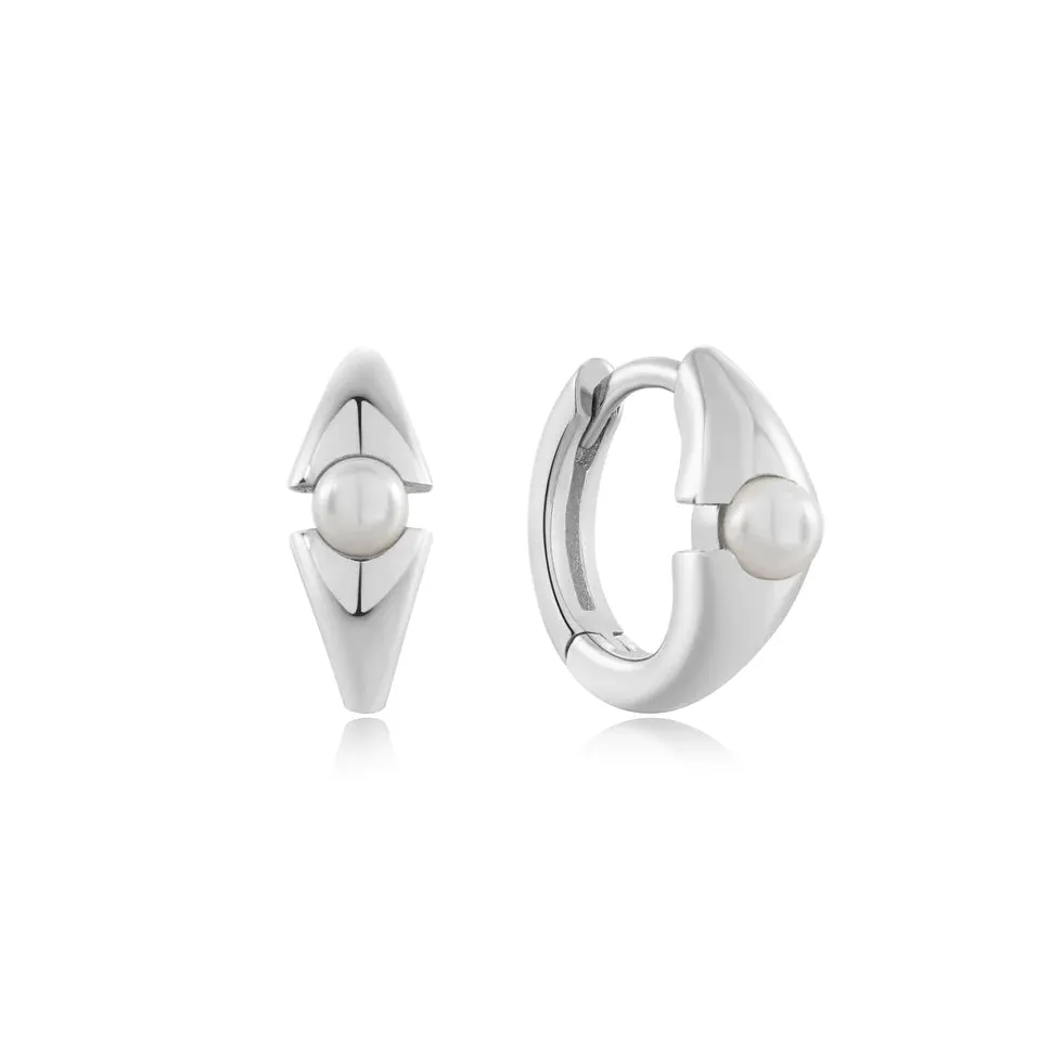 Modern Muse -  Pearl Geometric Huggie - 2 colours